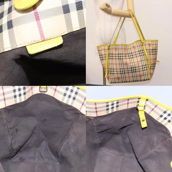 BURBERRY Nova Check Tote Bag PVC Beige Auth - Picture 15 of 15